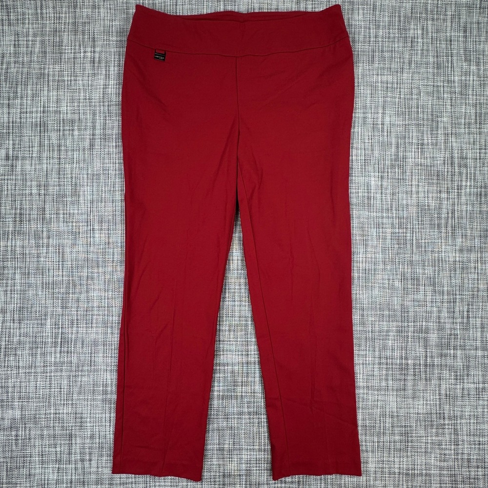 Lisette L Montreal Women's Pants Slim Leg Pull On Stretch Red Size 12 Business